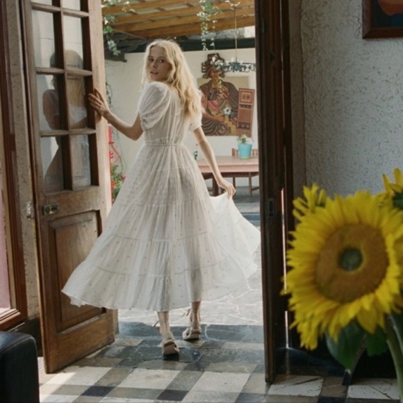 New Doen London Tansy Maxi Dress in Salt / White - Picture 4 of 15